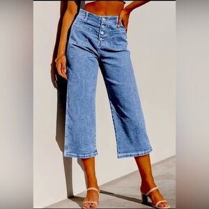 Women's Blue Wide-Leg Jeans